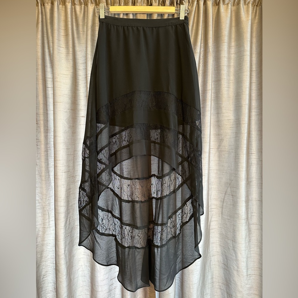 Sparkle & Fade Lace Inset High/Low Skirt